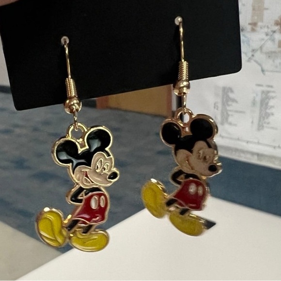 Mickey Mouse Earrings in Red and Yellow - Picture 2 of 3